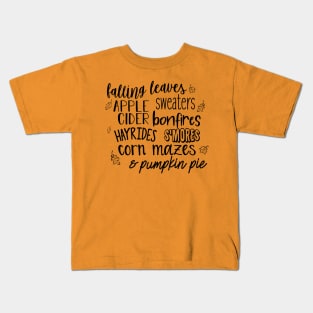 Fall Things Kids T-Shirt